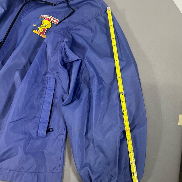 Vintage 90s Tweety Looney Tunes Windbreaker Hooded Jacket Large/xlarge Flawed - Picture 11 of 13